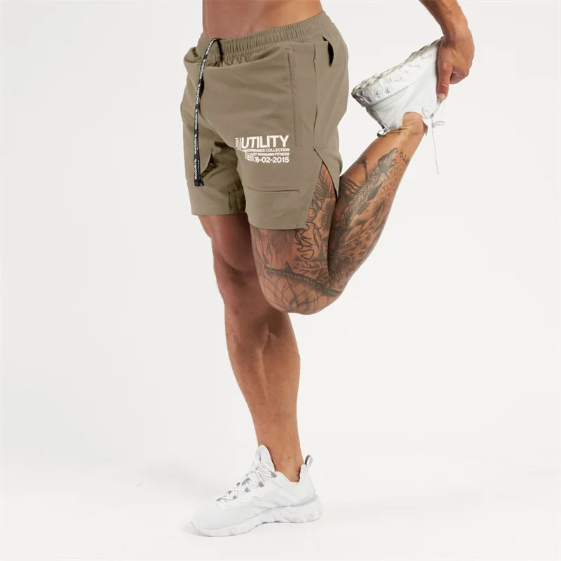 2024 New Men's Shorts Quick Drying Breathable Stretch Quarter Pants Jogger Gym Exercise Fitness Shorts 5