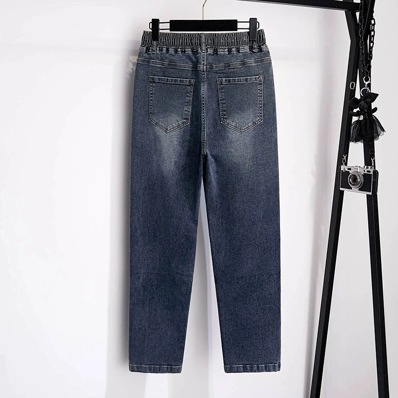 Plus Size 7XL 160kg Autumn Denim Pants Women Jeans Elastic Wasit for Woman Pants Big size Jeans Oversized - Image 4
