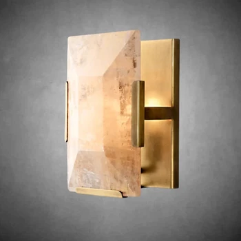 Luxury Copper Marble Crystal Wall Lamp 1