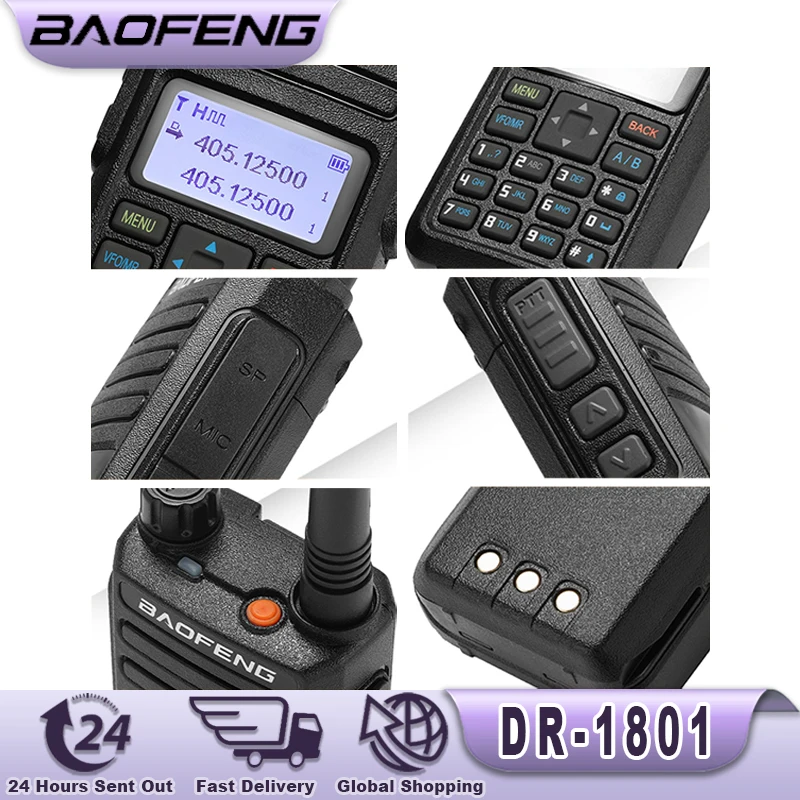 Baofeng DR-1801 Walkie Talkie Tier 1+2 Dual Time Slot Digital UV Dual Band 136-174 & 400-470MHz DMR Radio Two Way Radio DM-1801 5