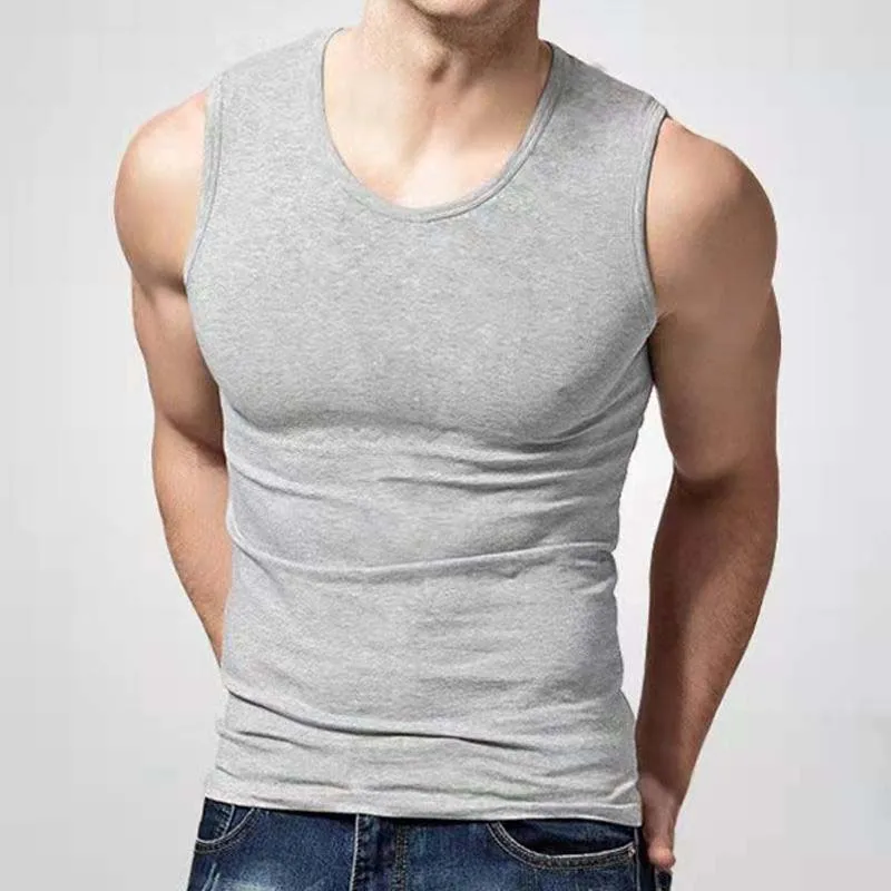 

Men's Shoulder Vest Men's Sleeveless Slimmed Internal Wearing Stretch Span Wide Shoulder Bottom Underwear Sweatshirt