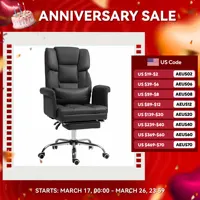 Homcom Executive Office Chair with Footrest and Lumbar Support, Black 1