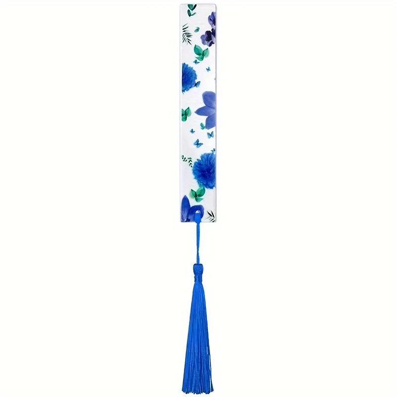 Acrylic Flower Printed Bookmark Flower Book Markers Page Clip for Book Lovers Writers Readers Monking
