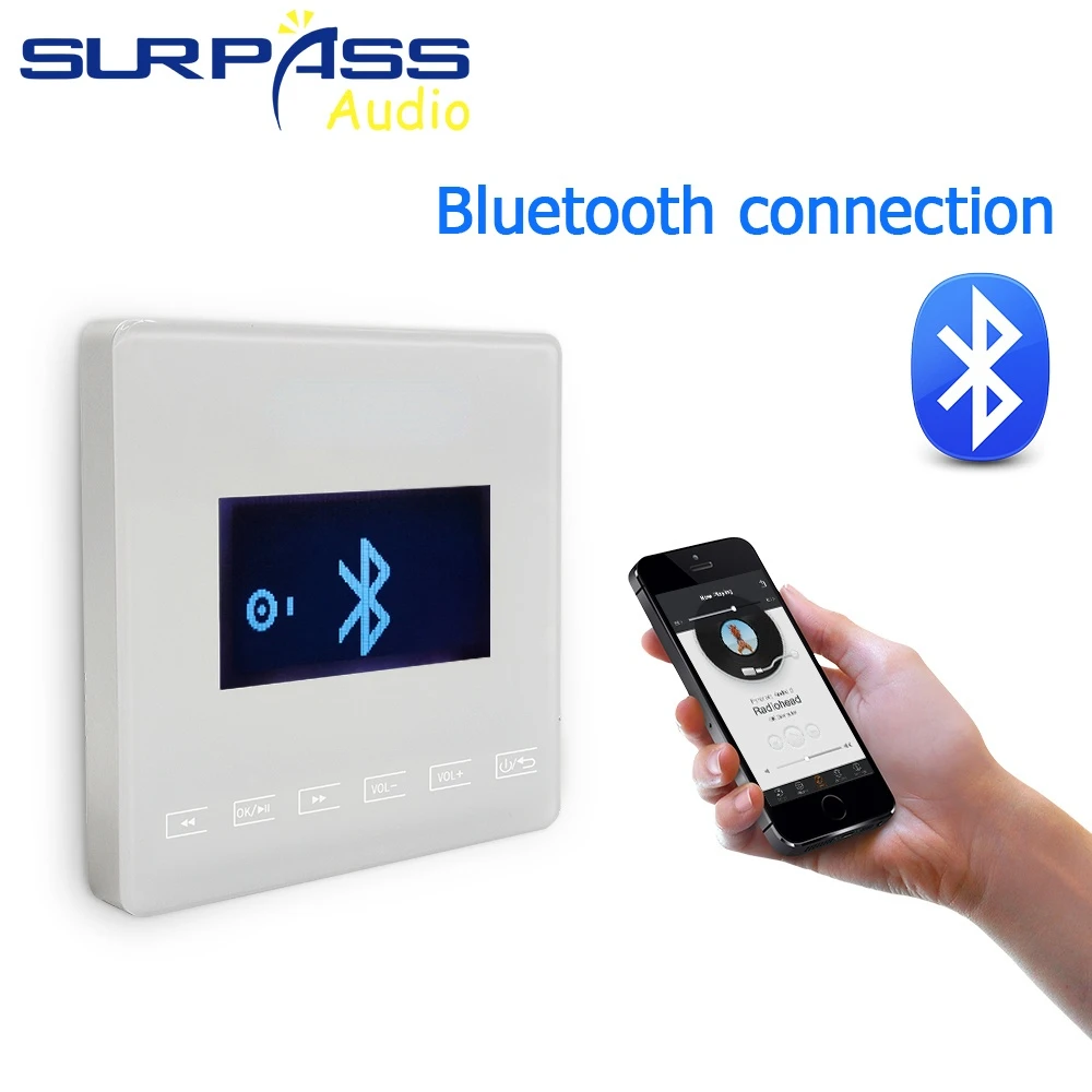 Amplificador de Parede Bluetooth Mini Amplificador Bluetooth Sistema de Áudio em Casa Touchkey Fundo Music Player Conectar a tv Superar - Image 6