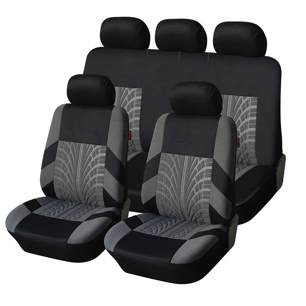 thumbnail image 1 of Juego completo de fundas para asientos de coche, asiento delantero dividido, asiento trasero, universal, de tela, para SUV, sedán, furgonetas, fundas interiores para automóviles, 1 of 4