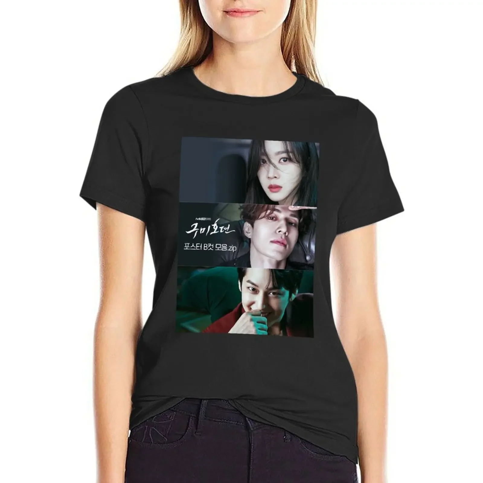 

Tale of the nine tailed - KDRAMA - LEE DONG WOOK - KIM BUM T-shirt Female clothing workout t shirts for Women