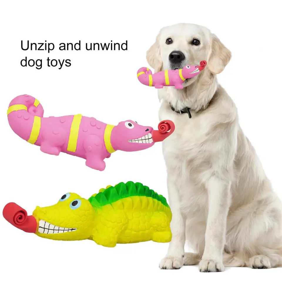 Jouets à mâcher en forme de lézard ou crocodile pour chiens