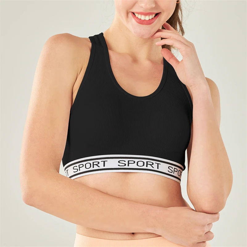

Seamless Stretchy Sports Bra Soft Cotton Women Racerback Yoga Bra Underwear Sport Tops Breathable Workout Running Vest Gym Wear