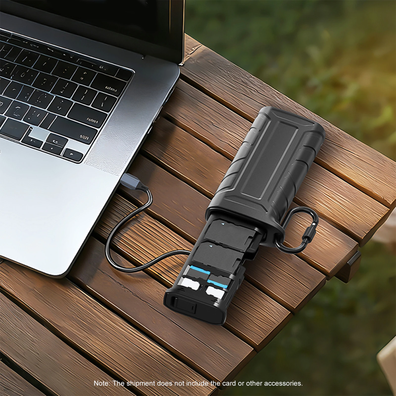 2-in-1 카드 홀더 및 리더기 312MB/s 고속 카드 리더기 보관함 USB 3.1 Type-C SD/TF 휴대폰 태블릿과 호환 가능