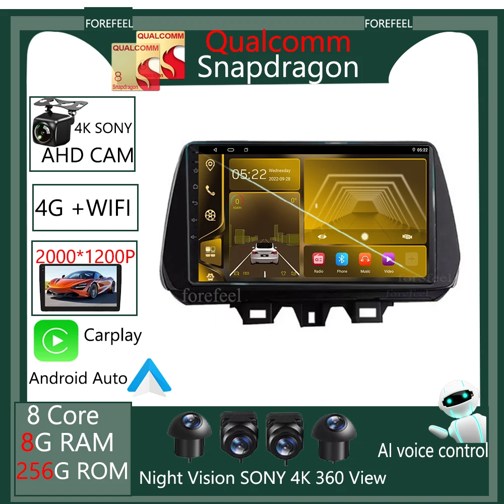 

Qualcomm Android 12 For Hyundai TUCSON 2019 2020 2021 Head Unit Car Radio Multimedia Video Player Navigation GPS No 2din DVD