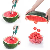 Stainless Steel Watermelon Cutter Slicer Tool Quickly Safe Watermelon Cube Cutter Melon Slicer Kitchen Gadget 1