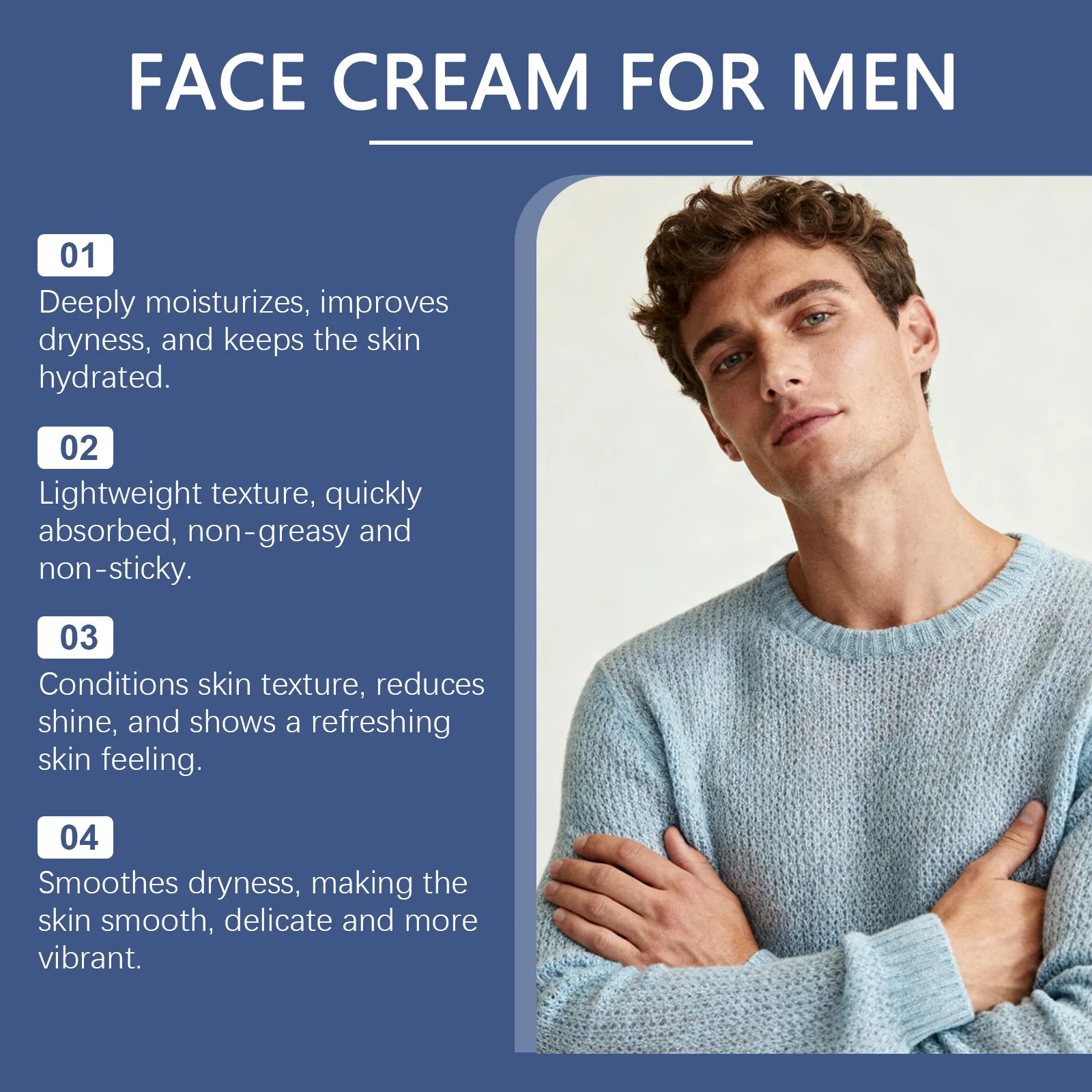 EAST MOON Men's Moisturizing Cream Hydrating, Smooth and Moisturizing Care for Men's Skin Moisturizing Care Cream
