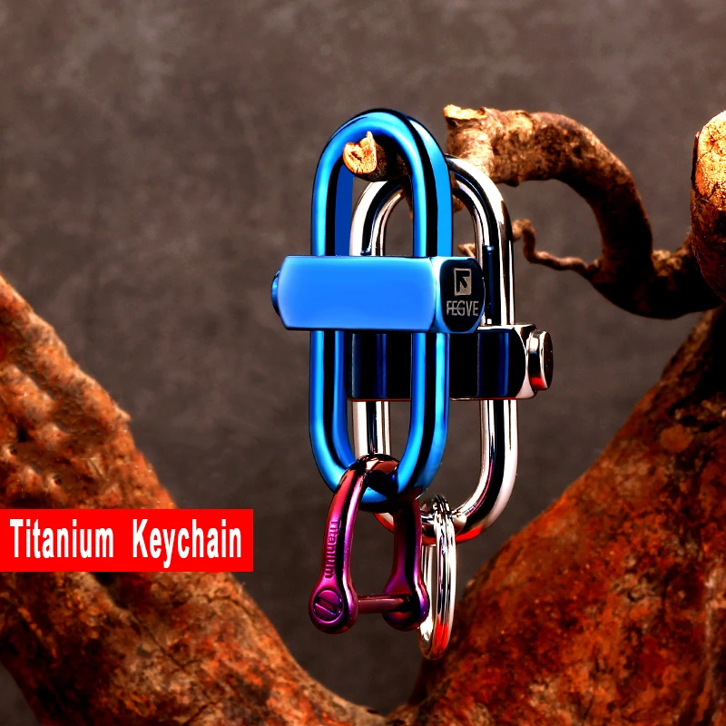 Real Titanium Durable Security Keychain Men Waist Hanging High Quality Car Key Chain Super Light Anti-lost Key Accessories