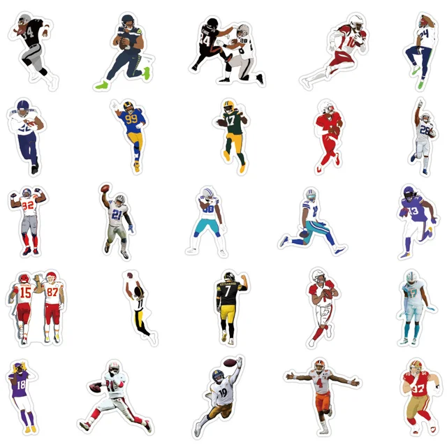 Rugby NFL Player Graffiti Stickers