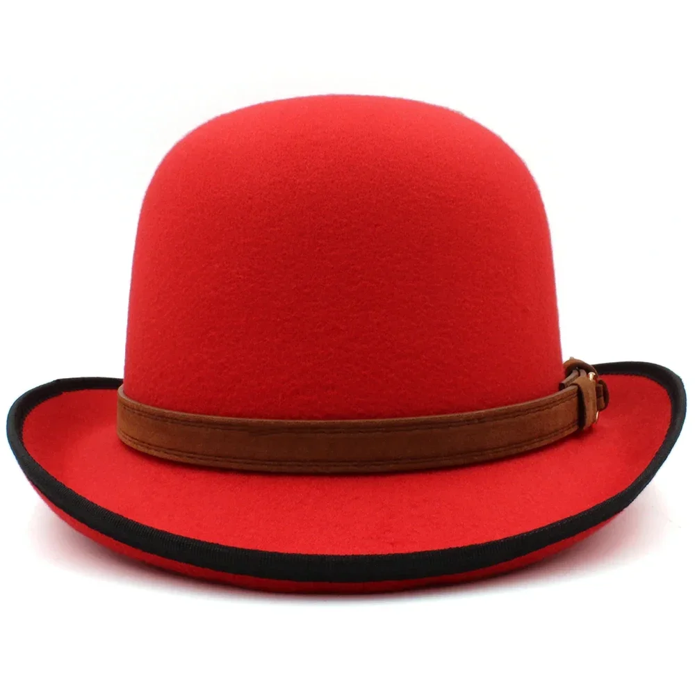 Männer Frauen Wolle Mischung Oval Top Bowler Hüte Woll Fedora Caps Trilby Klassische Derby Sonnenhut Einstellbar UK M-L UNS 7 1/8-7 3/8 – Detail 17