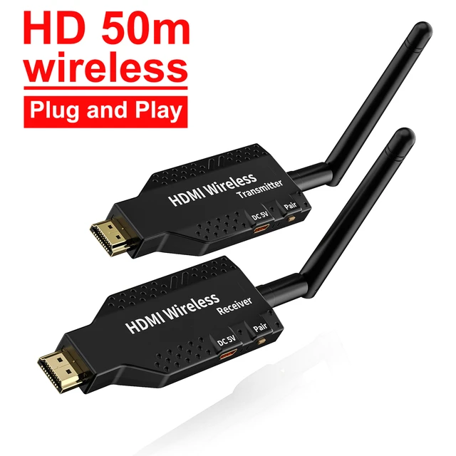 liter Venlighed Maladroit 50m Wireless HDMI Transmitter Receiver 1080P HDMI Extender Display Adapter  Fr Camera Live Streaming PC Video Meeting Share To TV _ - AliExpress Mobile