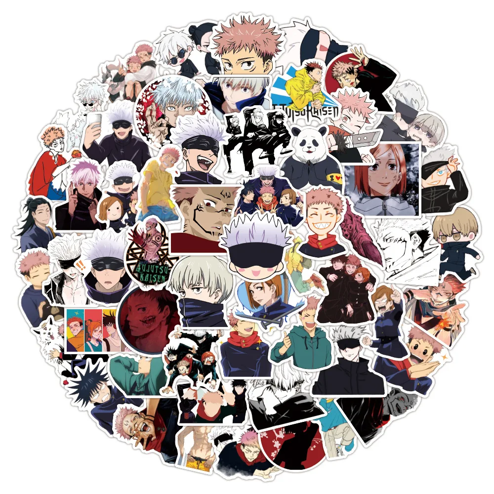 100pcs adesivi Anime giapponesi juskeleton su Kaisen Gojo Satoru Itadori  Yuji adesivi Comic Manga Sticker nota adesiva cancelleria - AliExpress