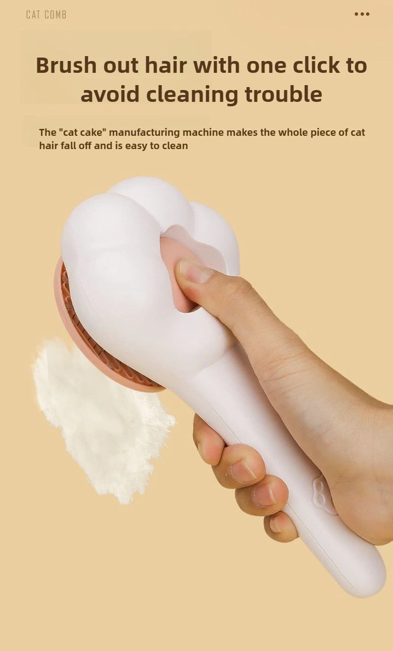 Cat Grooming Flea Comb With Release Button For Pet Hair Removal_voghion.com