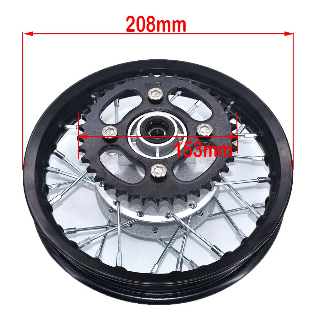 1.40-10" inch Aluminum Alloy Circle Drum Brake Hub 12mm Rear Wheel Axle with sprocket For Small Kid's Dirt Pit Bike Motorcycle - Image 3