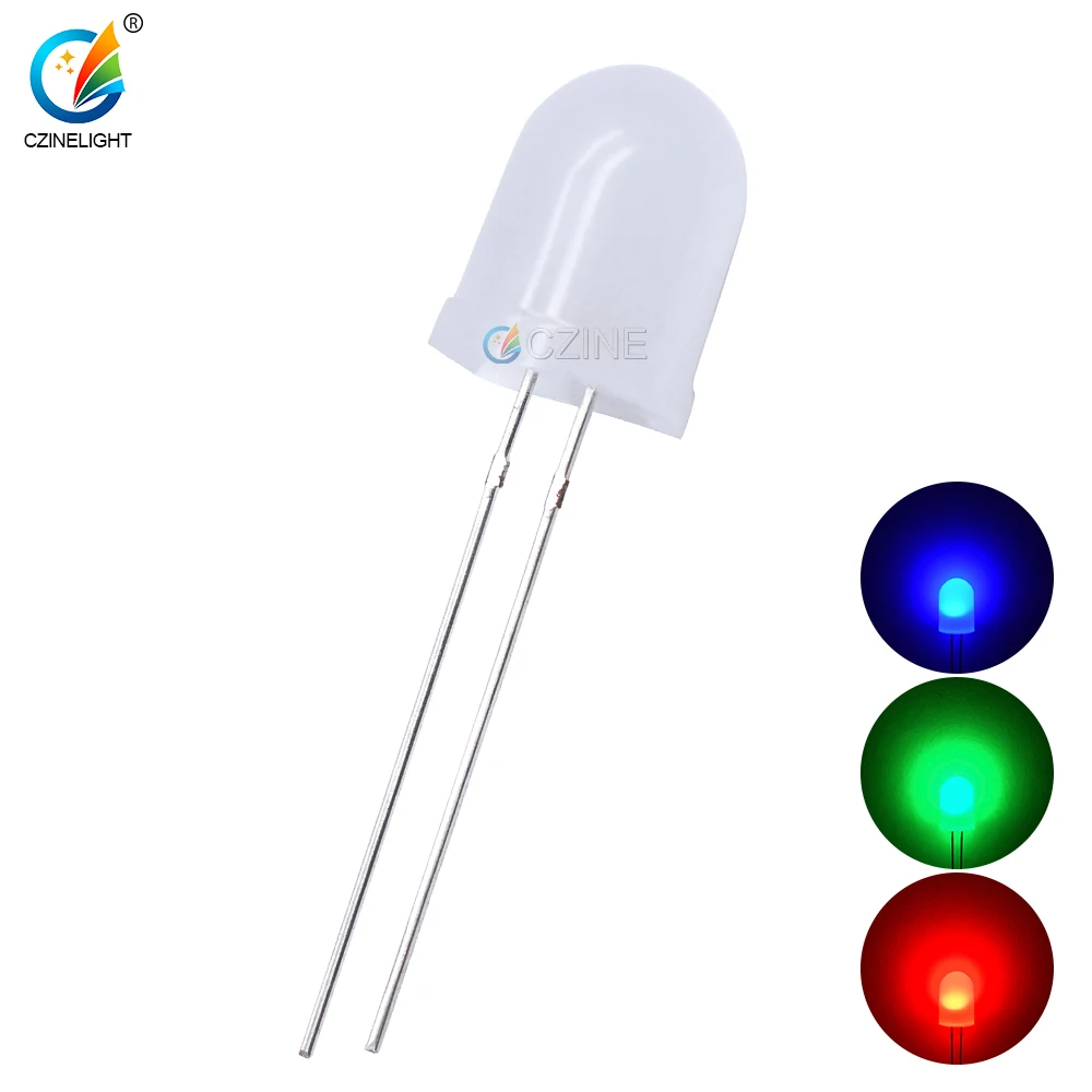 500 Pz/Borsa Czinelight Fast/Slow Flash Emitting Lamp Beads Milky Lens 10Mm Rgb Led Diode