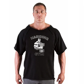 Maglietta da uomo maglietta sportiva da corsa da uomo maglietta da Fitness allentata maglietta da allenamento oversize in cotone da palestra magliette da corsa sportive Jersey