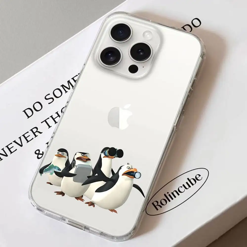 Madagascar Penguin Themed Clear Soft Phone Case
