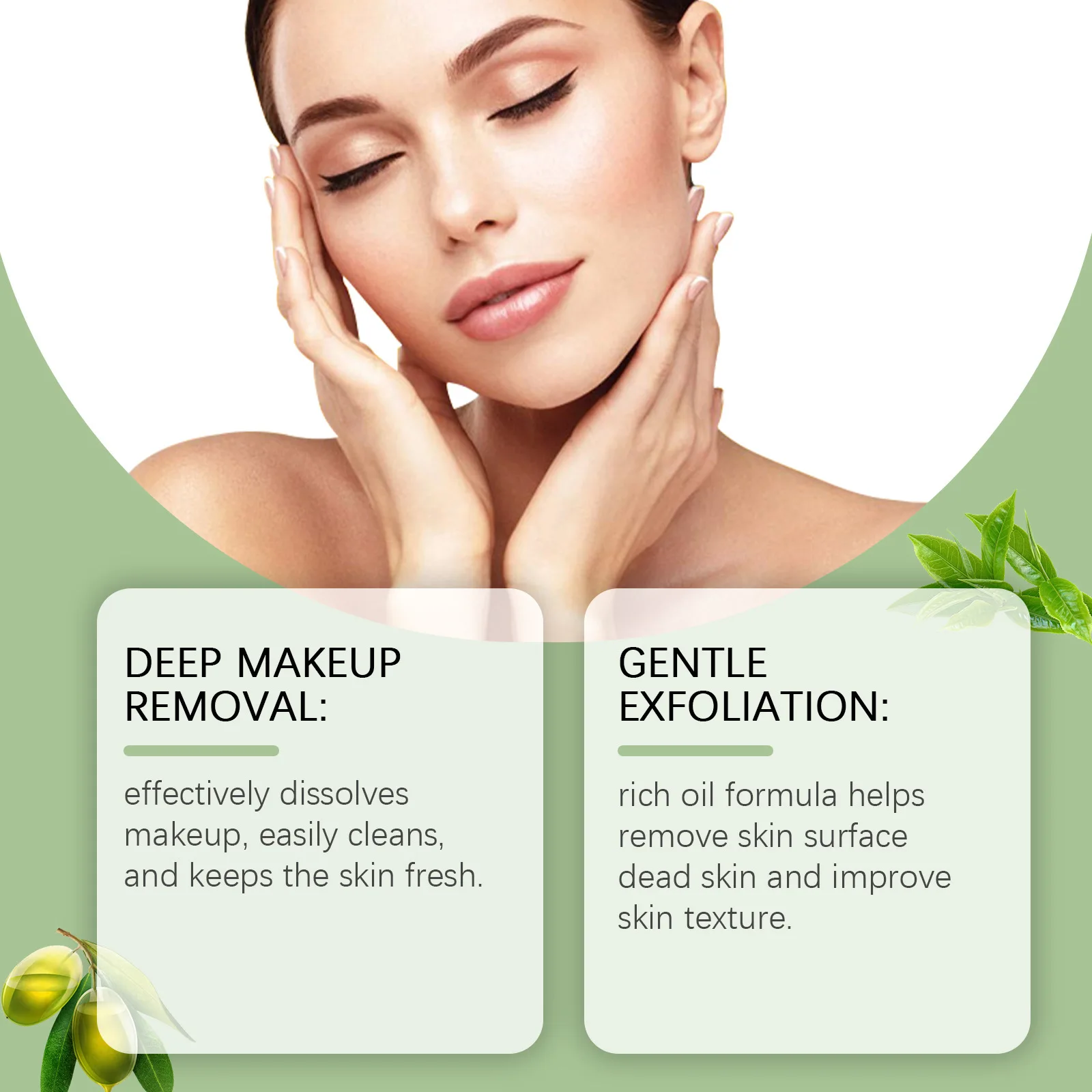 EELHOE Makeup Remover Oil Green Tea Refreshing Moisturizing Face Exfoliator Sensitive Skin Repair Vitamin E Facial Cleansing Oil 5