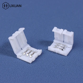 10ชิ้นขั้วต่อแถบไฟ LED 8มม. 10มม. 2Pin 3Pin 4Pin 3528 5050 RGB สีเดียวบอร์ด PCB บัดกรีลวดเชื่อมฟรีตัวเชื่อมต่อ 1