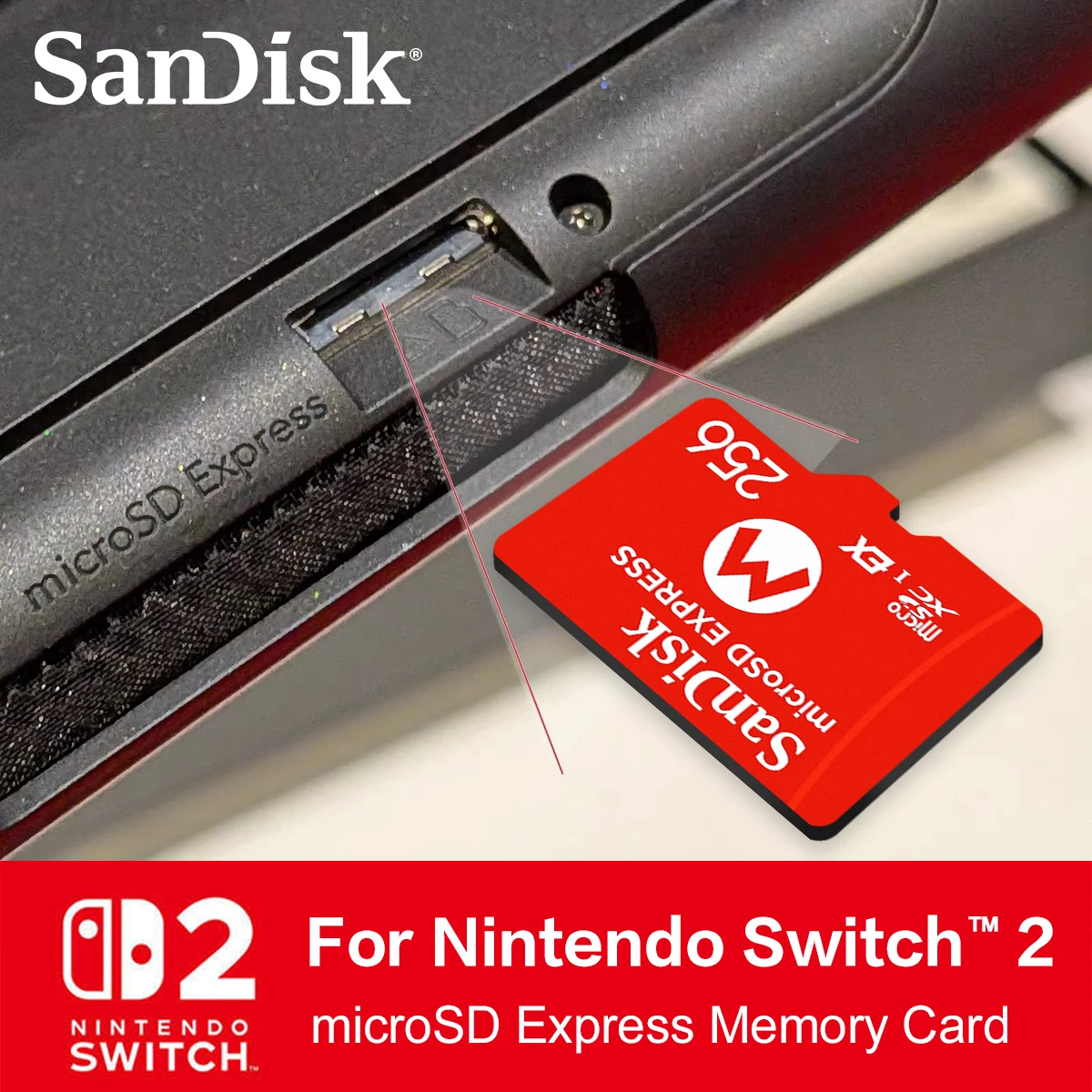 Original SanDisk microSD EXPRESS Card for Nintendo Switch 2
