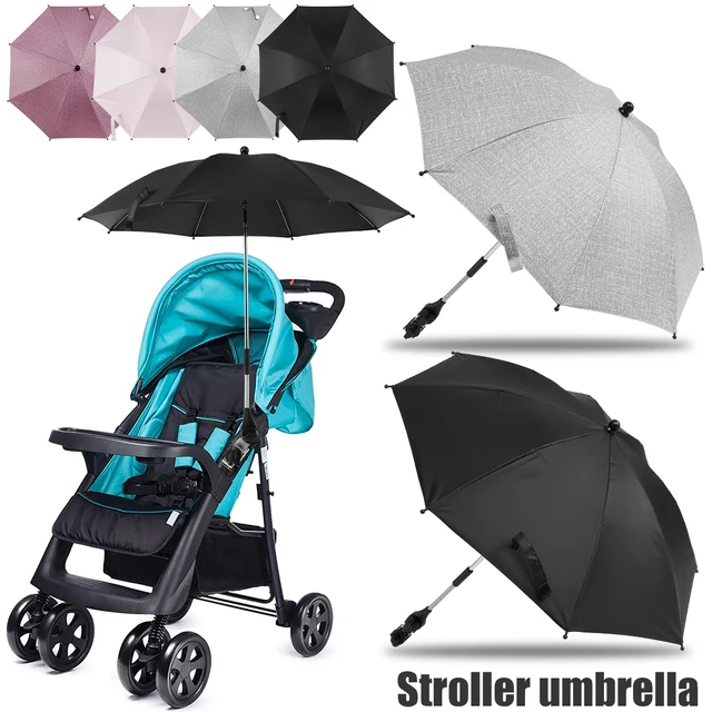 Új Baba Babakocsi Esernyő 360 ° Uv Védelem Pram Univerzális Baby Parasol Állítható Bilincskel És Rugalmas
