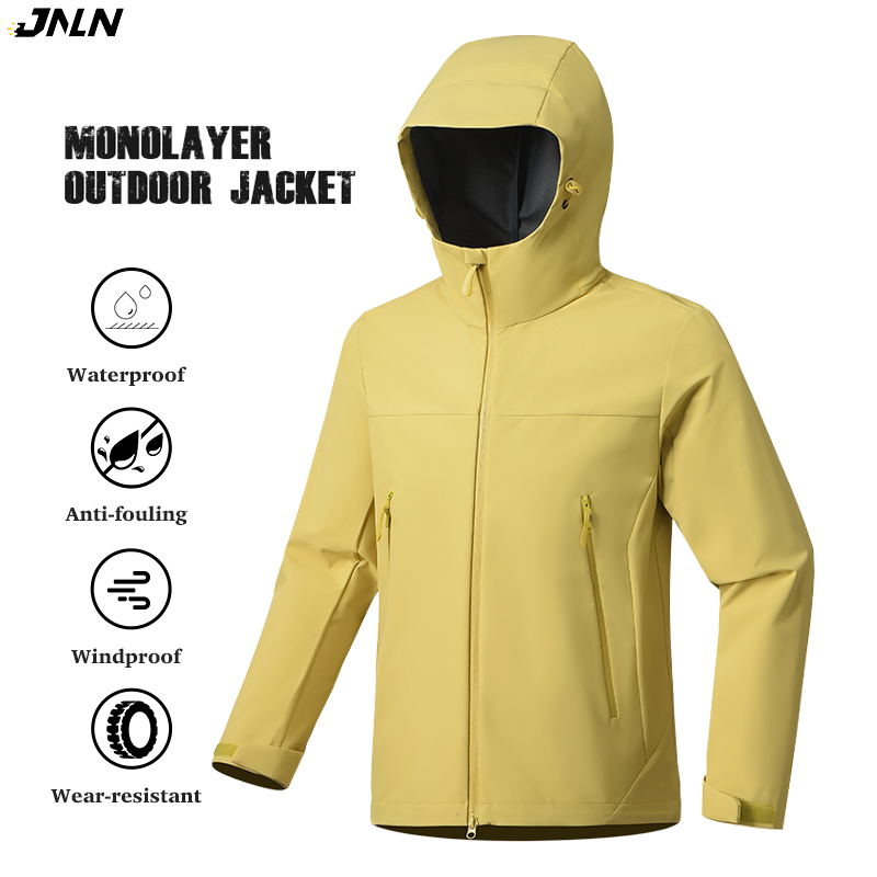 JNLN Men's Women's Waterproof Windbreaker Hiking Trekking Jacket Unisex Outdoor Sporty Rain Coat Windproof Climbing Clothes