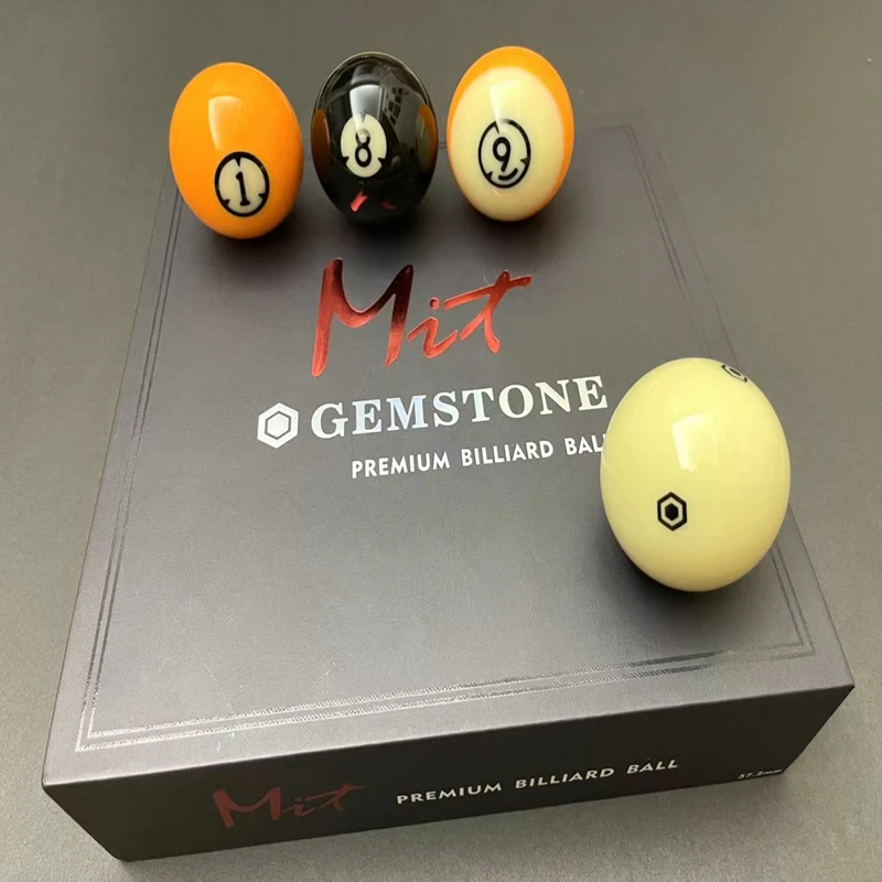 Mit Gemstone Premium Billiard Ball Set, 2-1/4 Inch, 16 Balls for Pool Tables, Professional Pool Balls