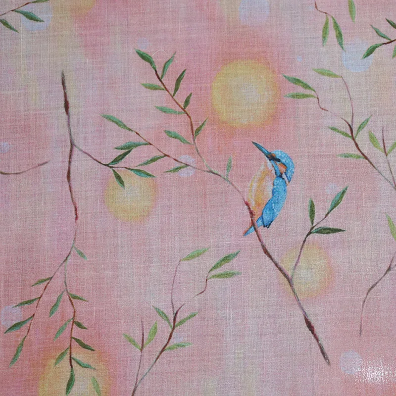 

High Quality Natural Pure Ramie Linen Fabric Digital Printing Fabric Summer Thin Chinese Robe Dress Fabric DIY Sewing Designer