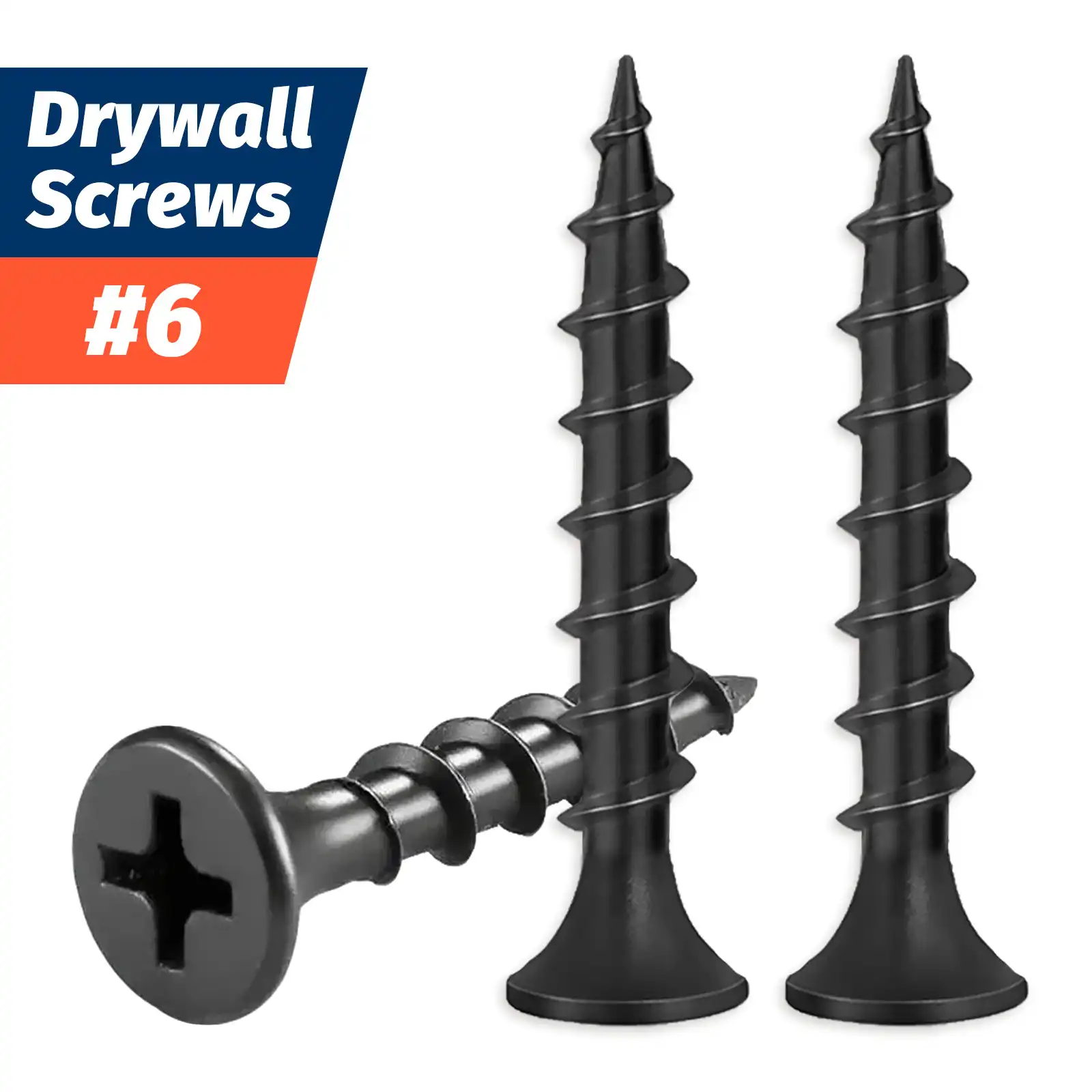 6 Drywall Screws Black Phillips Drive 170 Piece Assortment TJBTORJT #6 Wood Screws Assortment - 170pcs Drywall Screws 5 Sizes Phillips Drive Phillips Drive Self Tapping Screws