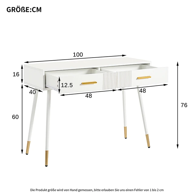 KOMHTOM Desk with 2 drawers and metal feet white KOMHTOM Desk with 2 drawers and metal feet white