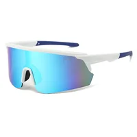 Lunettes de soleil de sport surdimensionnées pour hommes, lunettes de cyclisme, miroir, pour l'extérieur, tendance, enveloppées, Anti-UV, pour l'équitation 6