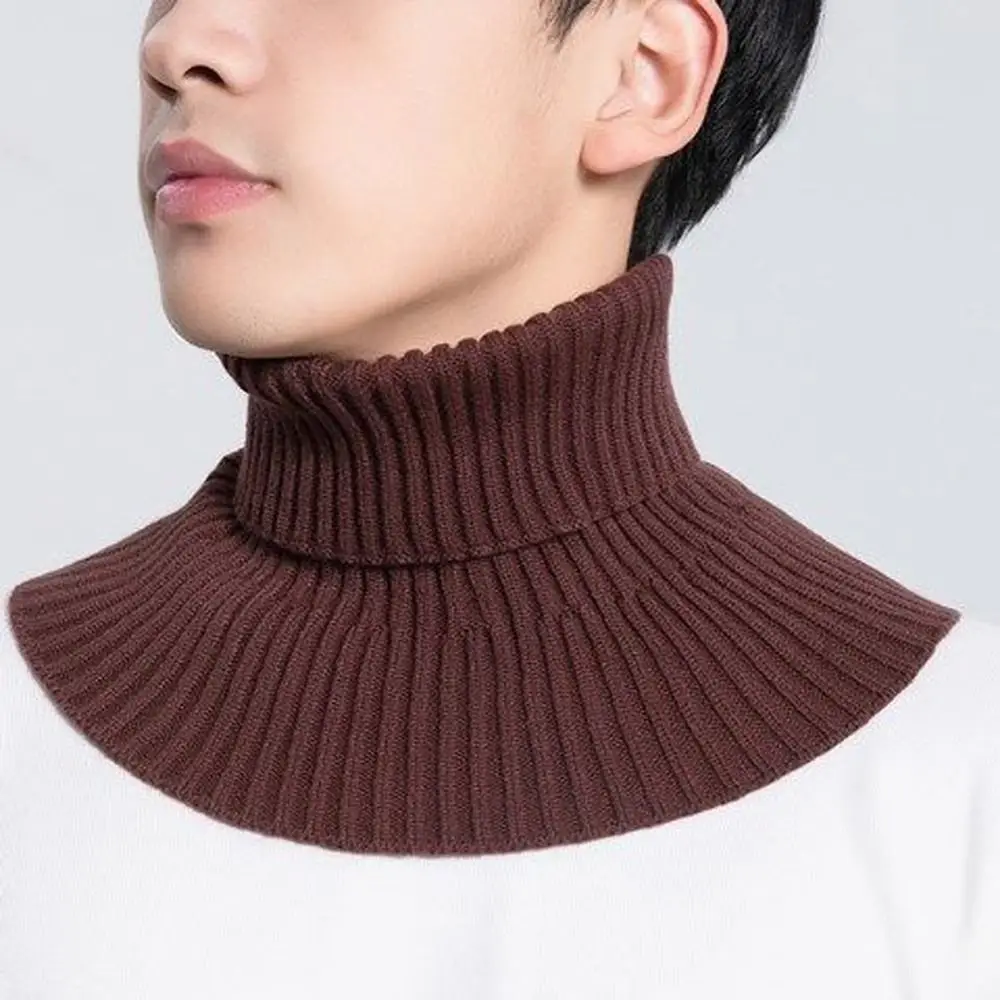 Windproof Detachable Scarf Coring Wool Knitted False Collar Scarf Men Fake Collar Scarf Apparel Accessories Neck Sleeve Scarf
