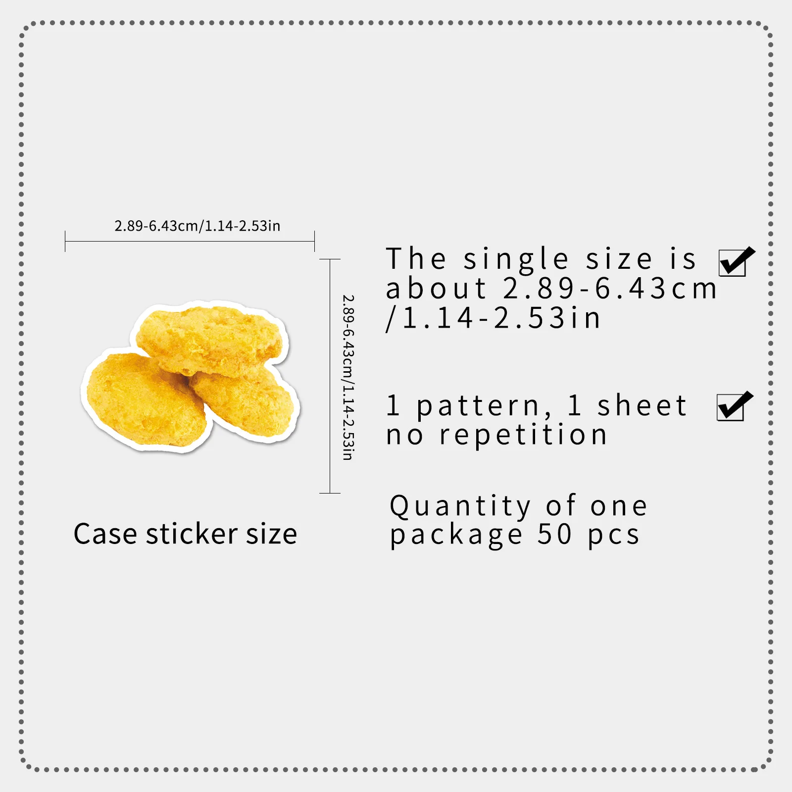 50팩 방수 프라이드 치킨 음식 그래피티 스티커 (휴대폰, 태블릿, 헬멧, 기타, 스케이트보드, 수하물 장)