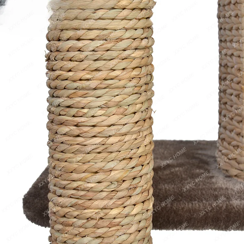 Kerry Rattan Cat Climbing FrameJumping Platform Cat Nest Luxury Tree Large Banana Leaf Woven Scratch Board Cattail