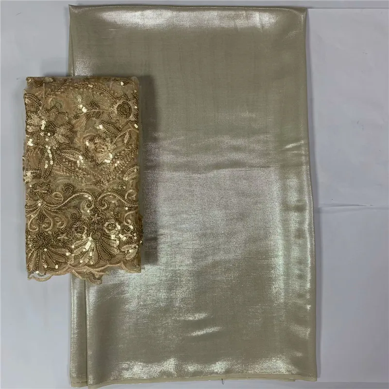 

7 yards! most beautiful Silk lace Fabric Satin For Dress new arrival African silk fabric good quality LXE101001