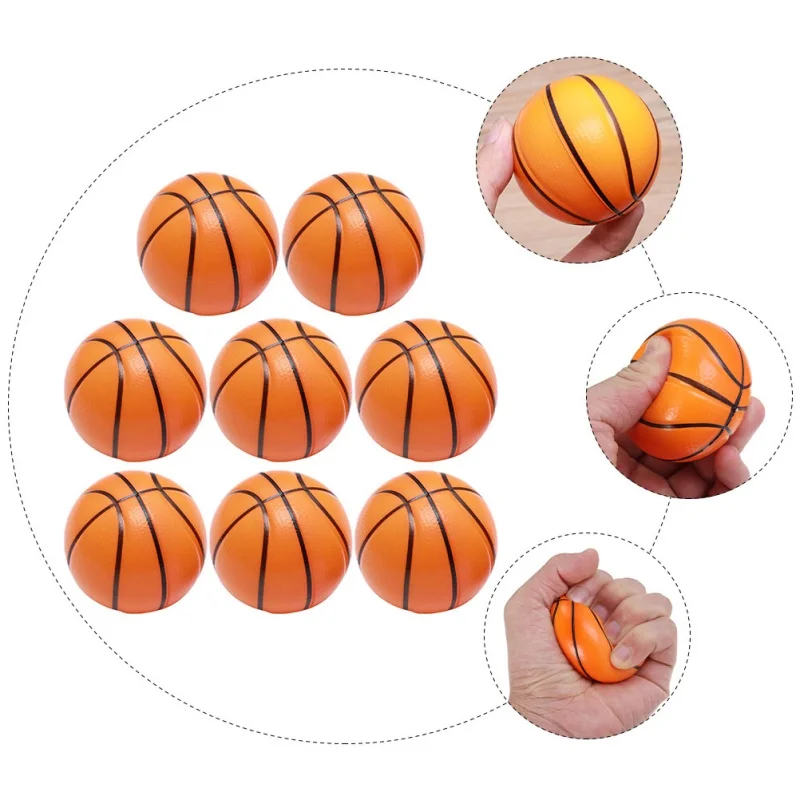 12Pcs 6.3cm Foamed Basketball Stress Balls Kids Stress Balls Toys Stress Balls Foam Rubber squeeze Anti Stress Toy Balls Soccer 2