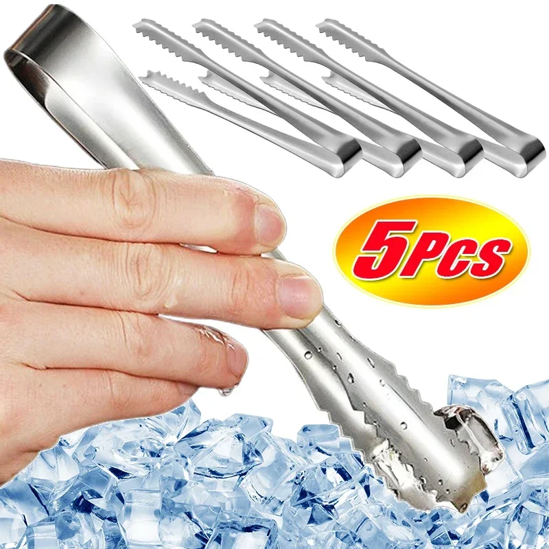 Stainless Steel Ice Tongs 5/1pcs Buffets Tongs Portable Wedding Party Candy Buffet Bar Home Kitchen Tools BBQ Ice Cream Tools