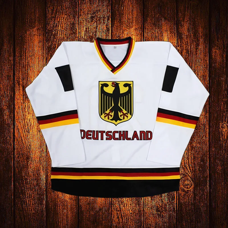 Vintage Team Germany Deutschland Leon Draisaitl Embroidery Stitched Hockey Jersey Youth Kids Adult Any Size And name 053