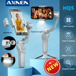 AXNEN HQ5 3-Axis Handheld Gimbal Stabilizer Selfie Tripod for Smartphone iPhone Android, Optional AI Module Fill Light, VS HQ3