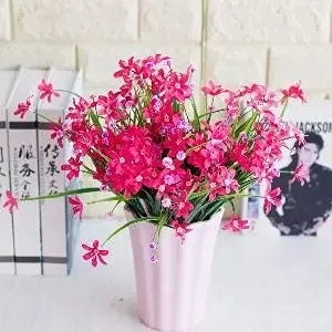 8PCS Bundles Artificial Daffodils Flowers Greenery UV Resistant  Silk Cloth Plants for Wedding Bridle Bouquet Kitchen Office 8