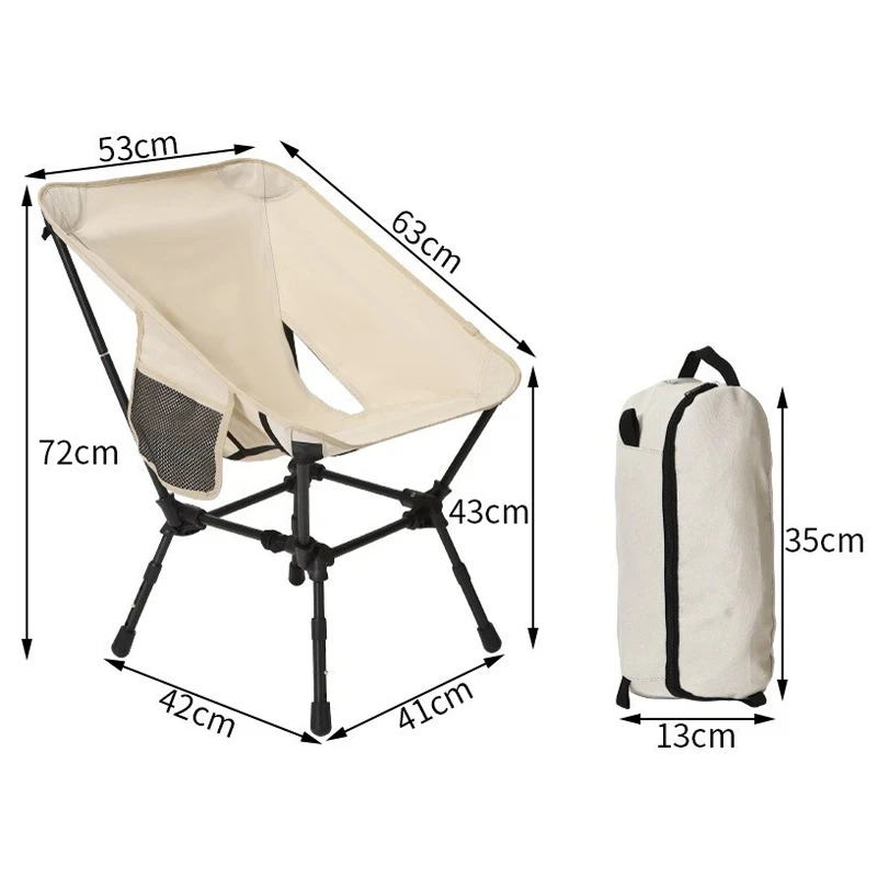 

Outdoor Camping Moon Chair Ultralight Aluminum Alloy Folding Fishing Backrest Chair Portable Seat Picnic BBQ Stool