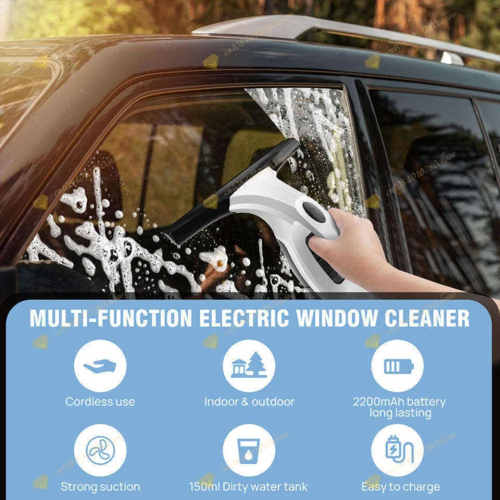 Rechargeable electric window cleaner, portable glass cleaner for household and a