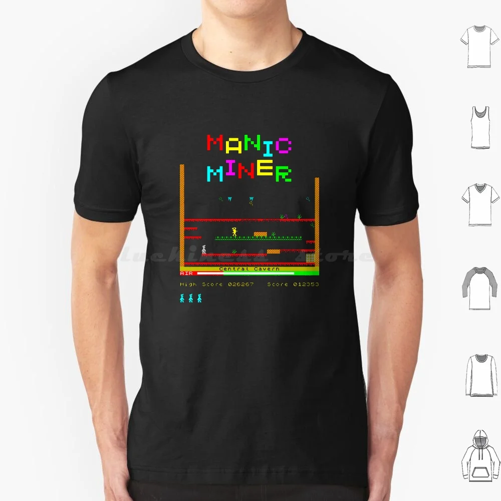 Mod.3 Arcade Manic Miner Jet Set Willy Videogioco T Shirt Big Size 100% Cotone Arcadian Manic Miner Jet Set Willy Videogioco