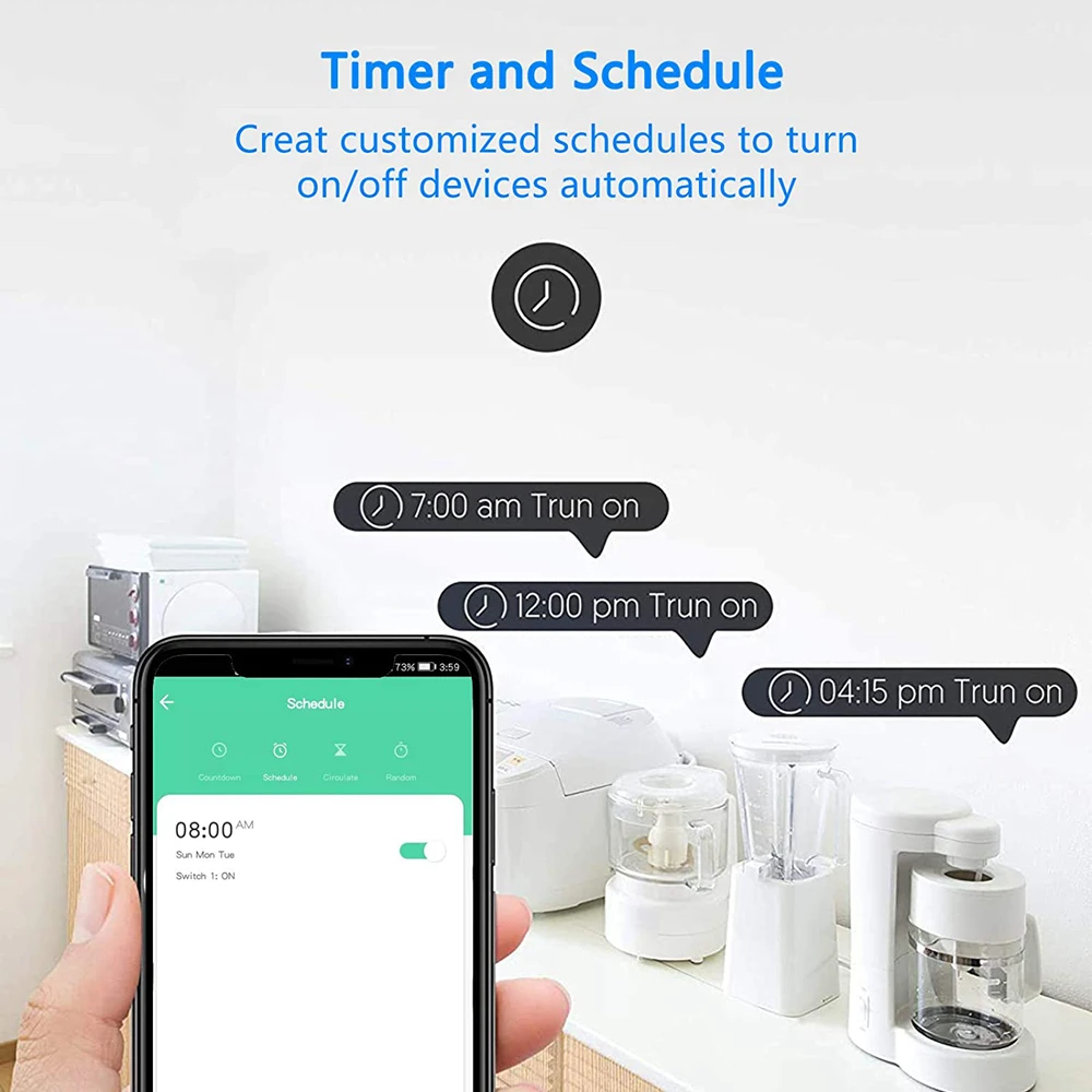 Tuya Ʈ WiFi  ÷ 16A EU   Ÿ̹  Smart Life APP   Alexa Google Assistant