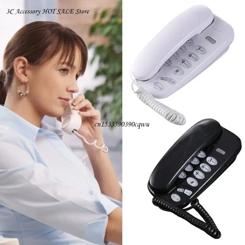 KXT-580 Big Button Corded Phone Telephones Landline Phone Call Light Redial Support Wall Mount or Desk wired phone